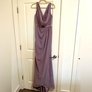Bridesmaid Sz 6 Dusty Rose Color Cowl Neckline Dress